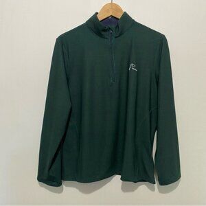 Rhoback Performance Quarter Zip Pullover Green Women’s L Stretch Active Top